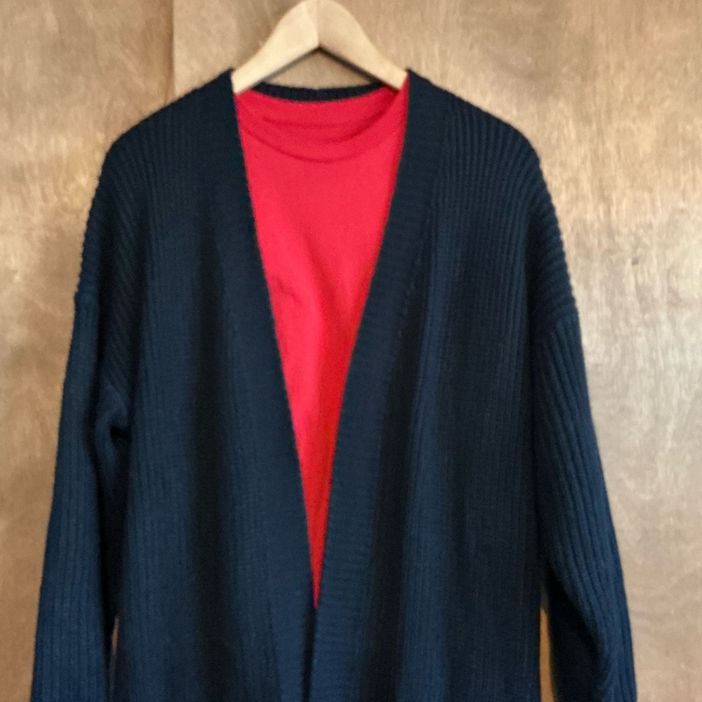 Fashion Nova Men's Dark Blue Cardigan